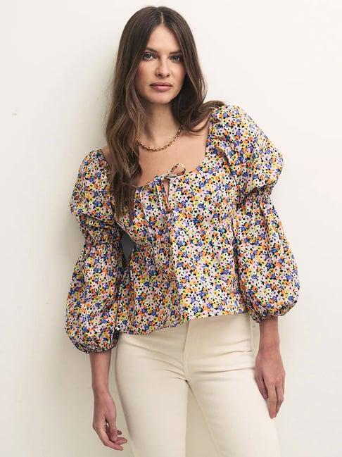 selvia multicolor floral print top