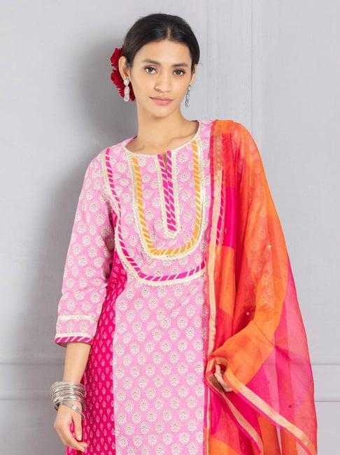 shaye pink chanderi embellished dupatta