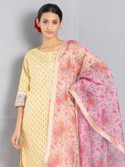 shaye pink chanderi printed dupatta