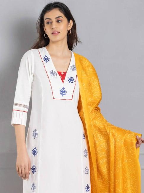 shaye yellow printed dupatta