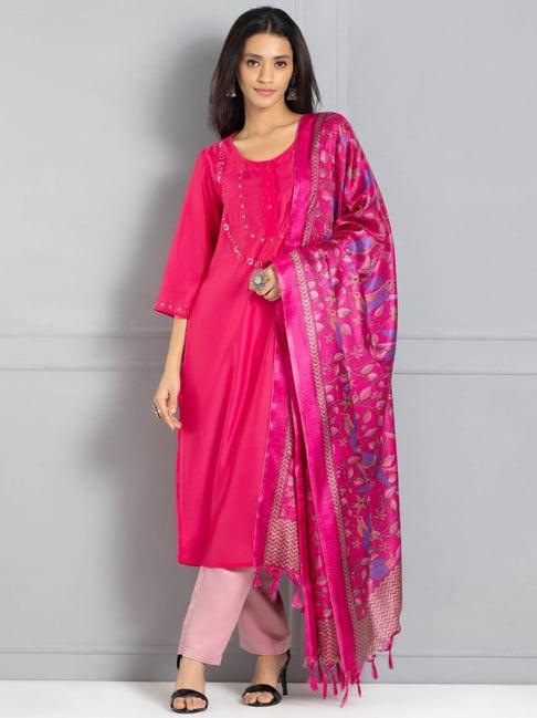 shaye pink printed dupatta