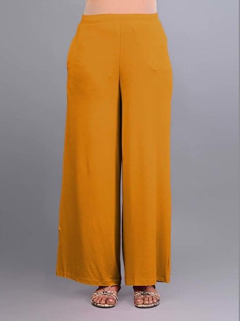 lyra mustard cotton flared pants