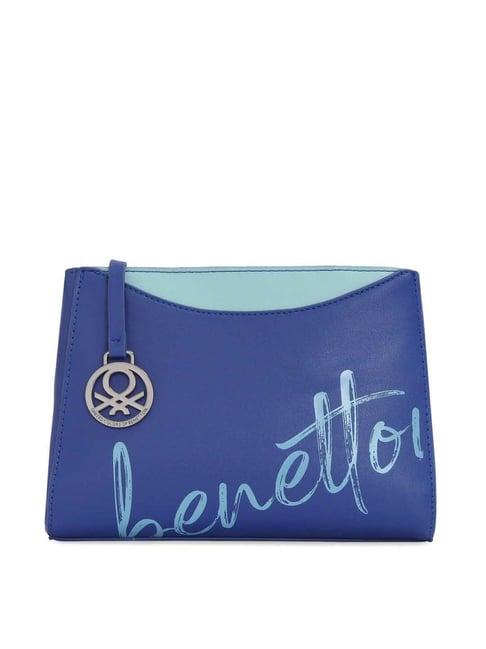 united colors of benetton ami navy solid sling handbag