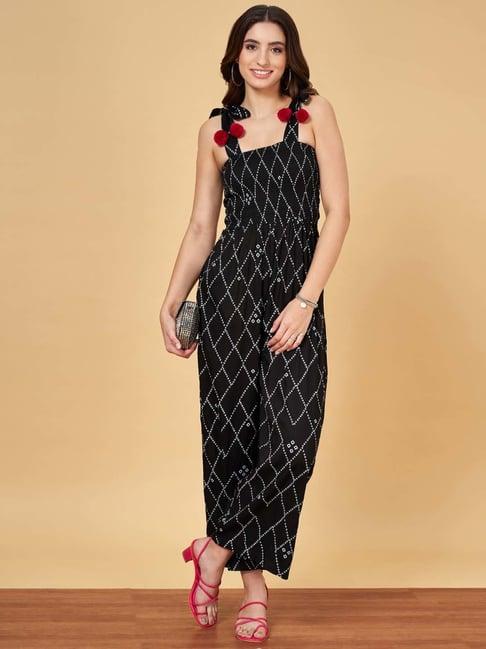 yu by pantaloons black printed jumpsuit