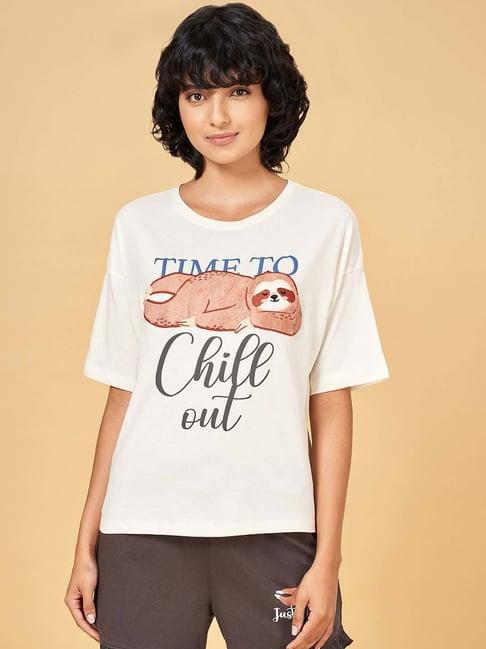 dreamz by pantaloons white cotton printed t-shirt