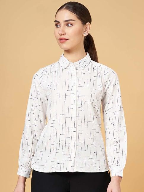 annabelle by pantaloons white printed shirt