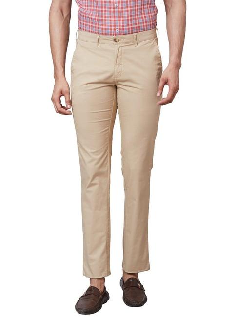 colorplus brown contemporary fit trousers