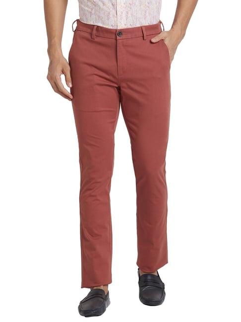 colorplus orange slim fit trousers