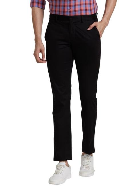 park avenue black super slim fit trousers