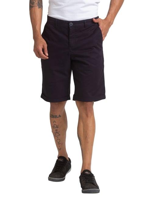 parx black regular fit shorts