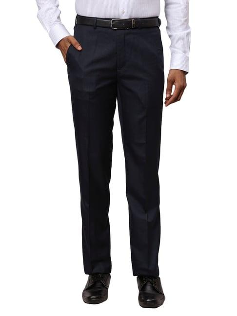 raymond blue contemporary fit trousers