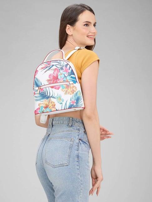 caprese renee fashion backpack medium white | women's stylish backpack | the kiara collection