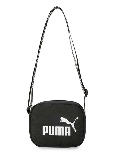 puma black logo sling handbag