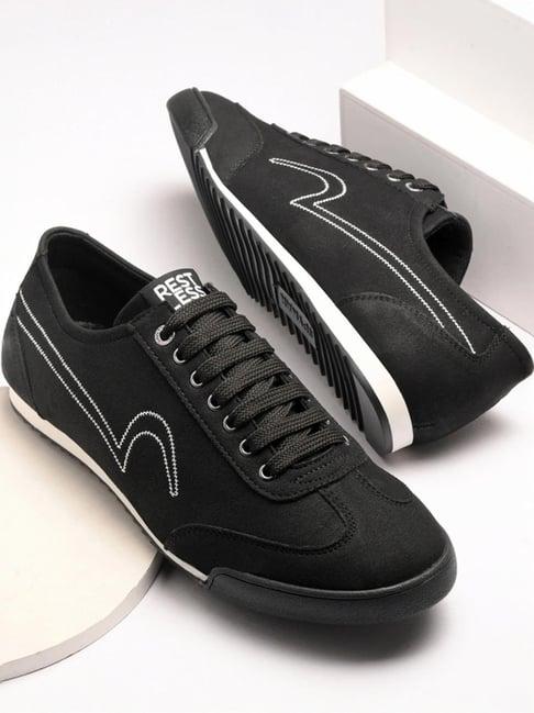 spykar men's blaze-bolt black casual sneakers