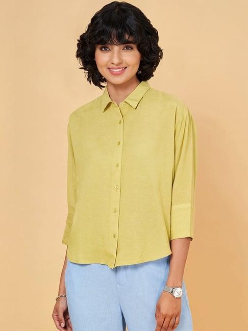 annabelle by pantaloons green loose fit shirt