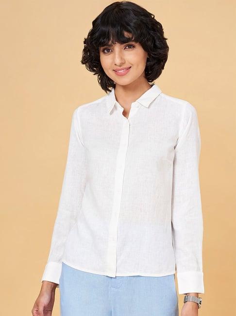 annabelle by pantaloons white regular fit shirt