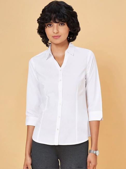 annabelle by pantaloons white regular fit shirt