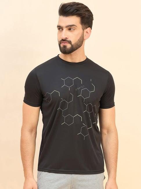 sweet dreams black regular fit printed crew t-shirt