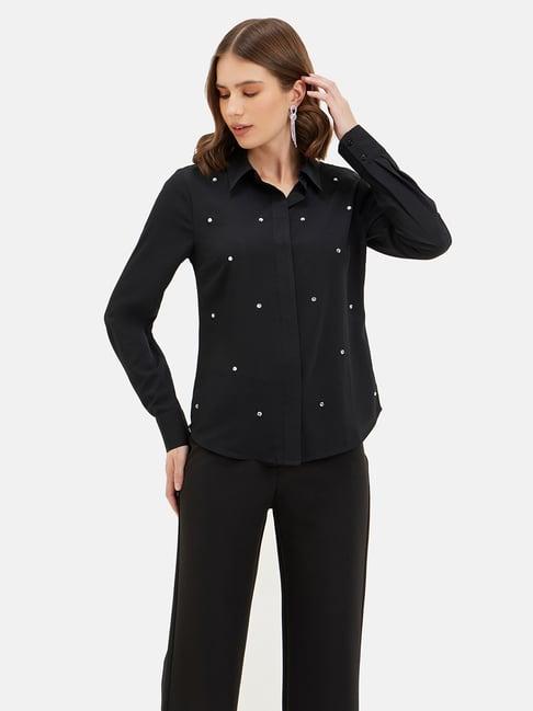 kazo black embellished shirt