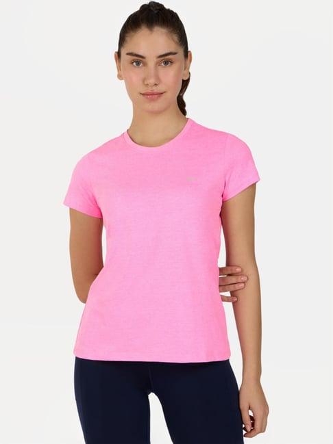 skechers pink regular fit sports t-shirt