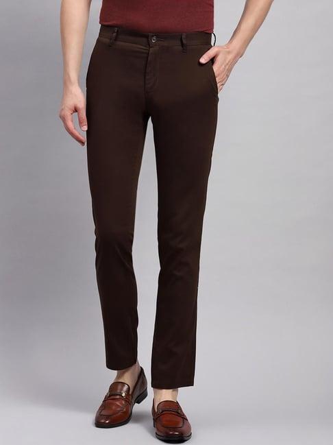 monte carlo coffee cotton regular fit trousers