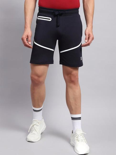 rock.it navy blue cotton regular fit shorts