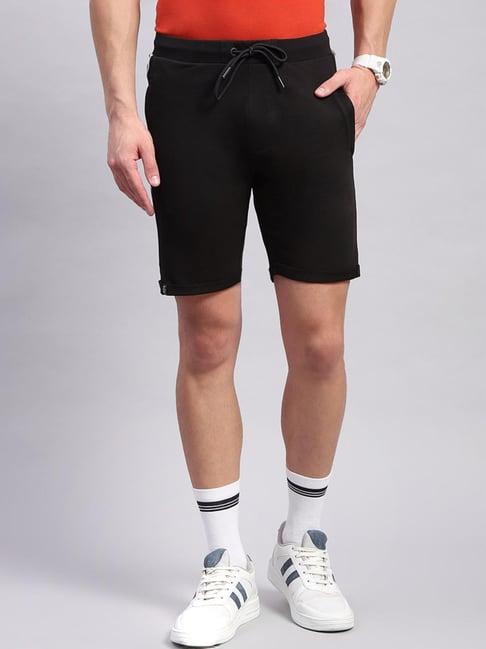 monte carlo black regular fit printed shorts