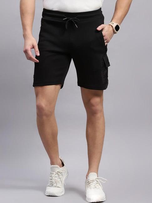 monte carlo black regular fit cargo shorts