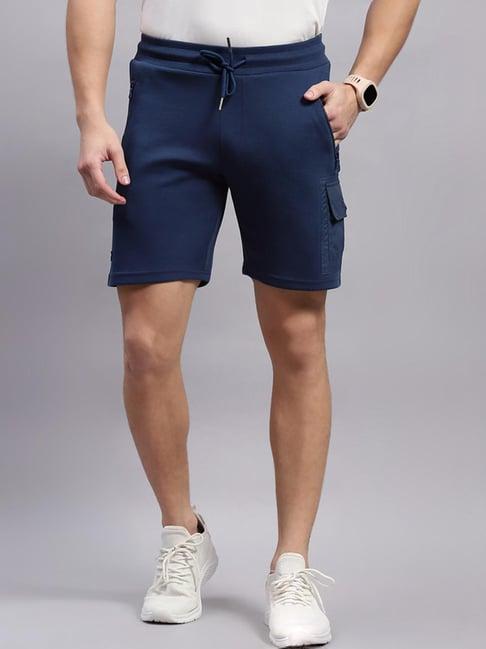 monte carlo blue regular fit cargo shorts