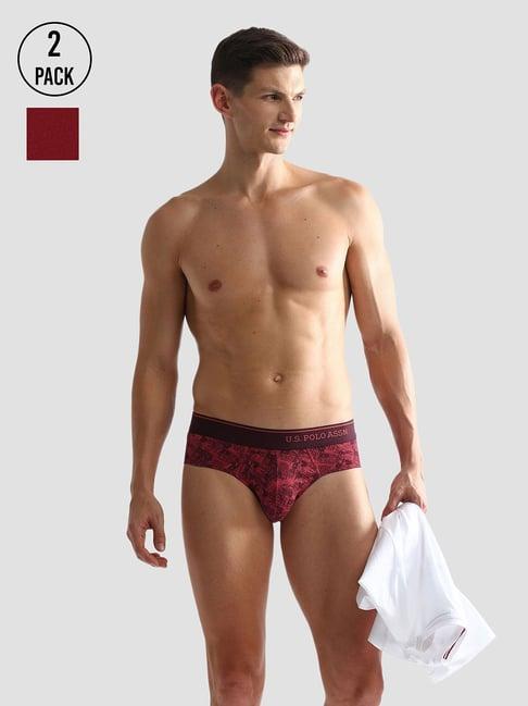 u.s. polo assn. red regular fit briefs - pack of 2