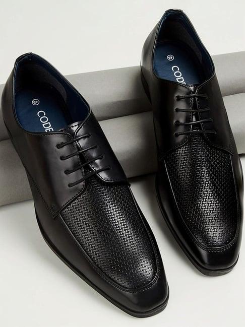 code by lifestyle men's black derby shoes