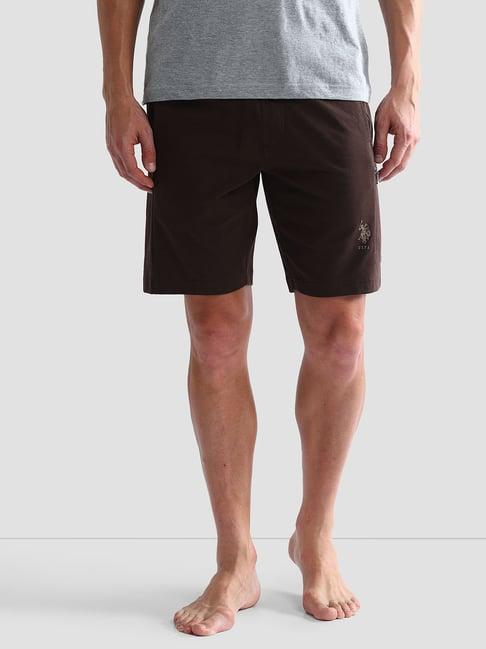 u.s. polo assn. brown regular fit lounge shorts