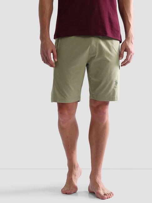 u.s. polo assn. beige regular fit lounge shorts