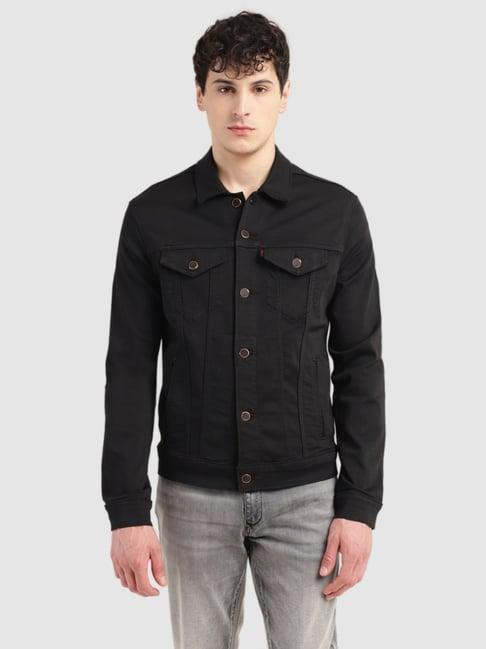 levi's black regular fit denim jacket