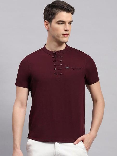 monte carlo wine linen regular fit t-shirt