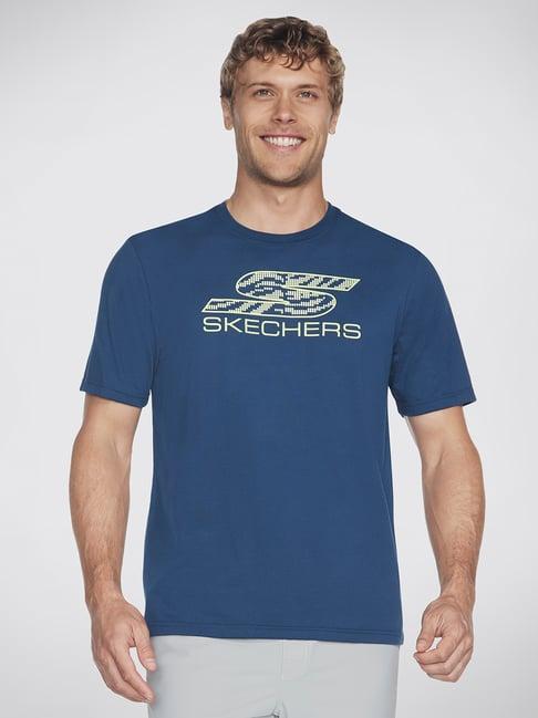 skechers navy relaxed fit printed crew t-shirt