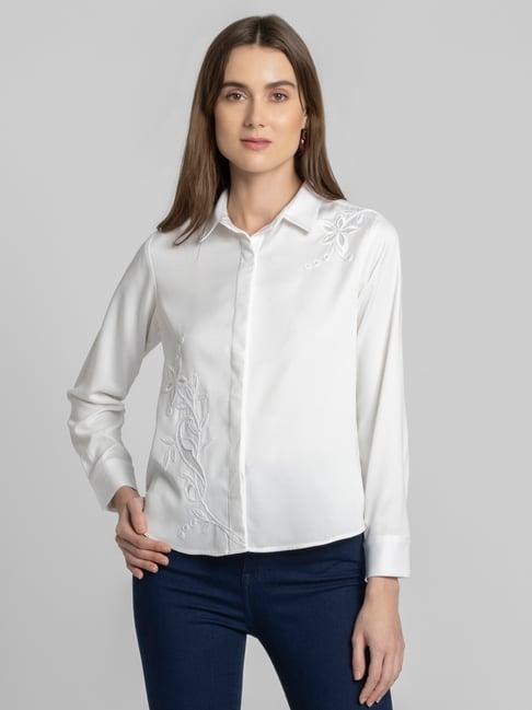 shaye white embroidered shirt