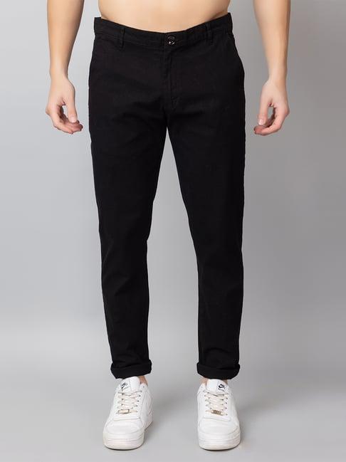 club york black slim fit flat front trousers