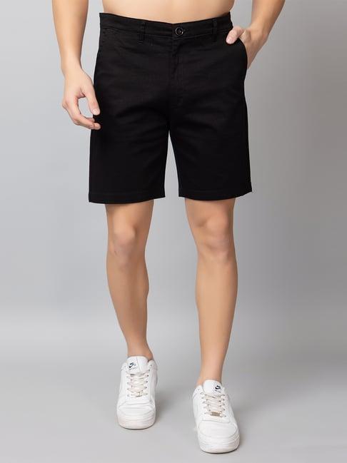 club york black regular fit short