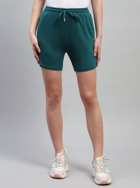 monte carlo teal cotton regular fit shorts