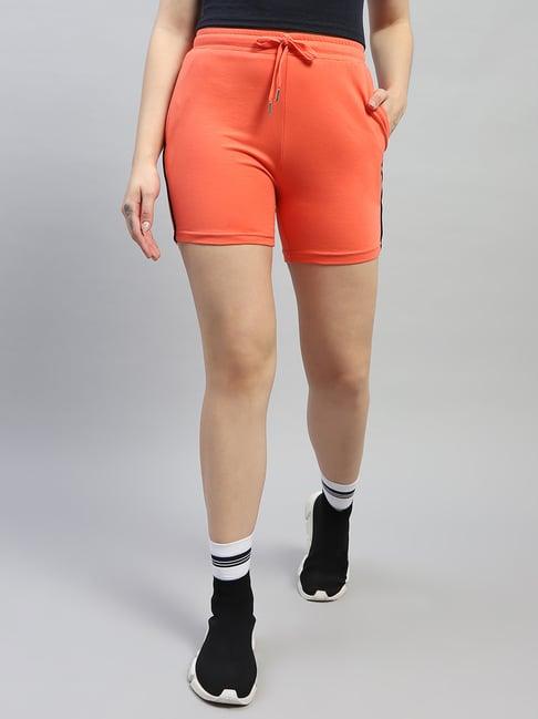 monte carlo orange cotton regular fit shorts