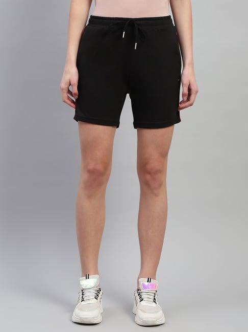 monte carlo black cotton regular fit shorts