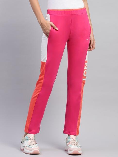 monte carlo dark pink cotton regular fit trackpants