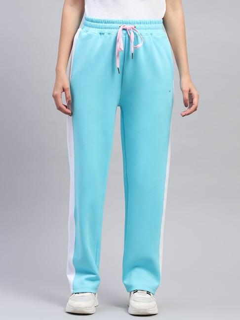 monte carlo blue cotton regular fit trackpants