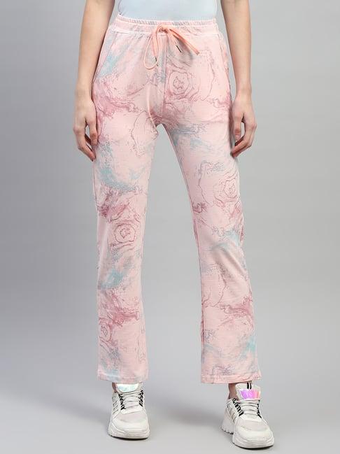 monte carlo pink cotton printed trackpants