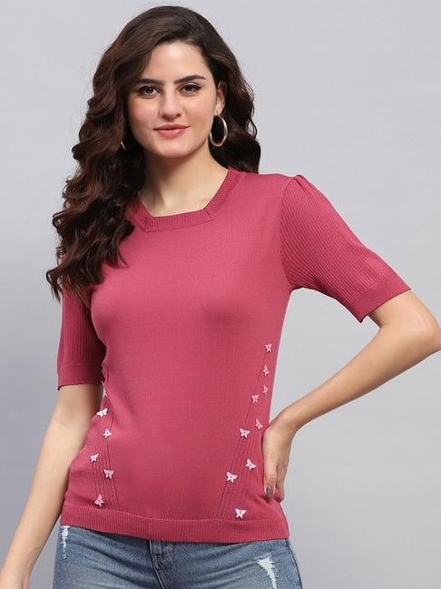 monte carlo dark pink regular fit top