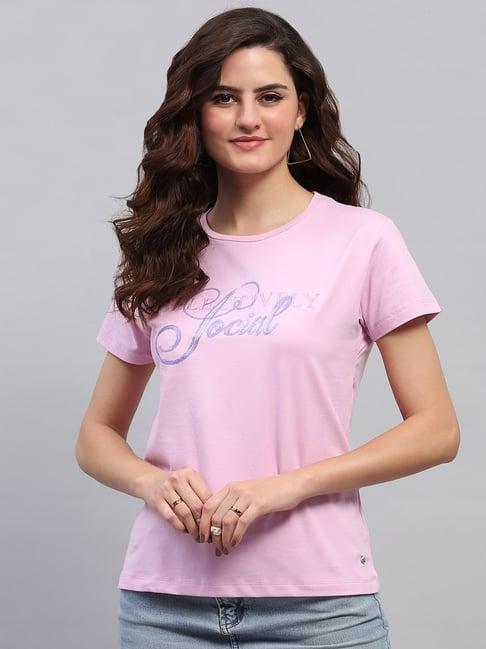 monte carlo lilac cotton embellished t-shirt