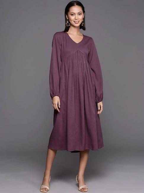 varanga purple a-line dress