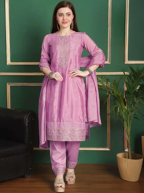 stylee lifestyle pink embroidered unstitched dress material