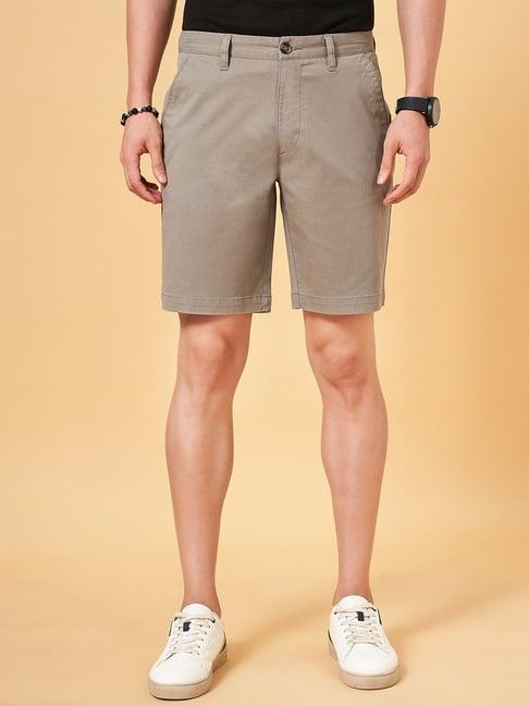 byford by pantaloons steel grey slim fit shorts